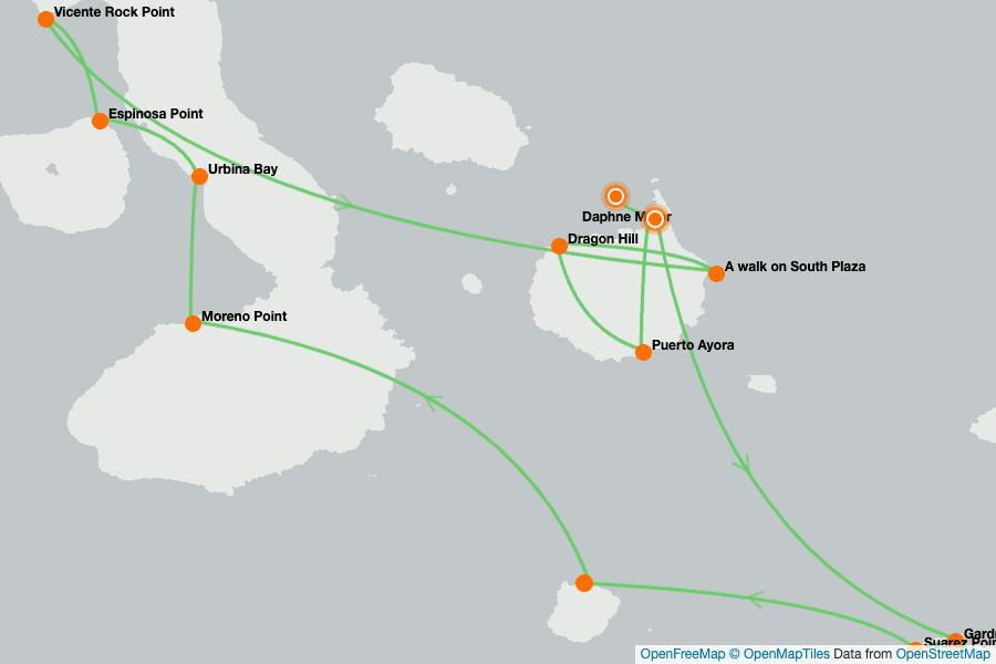 Itinerary Map image for Outer Loop: Galápagos Cruise