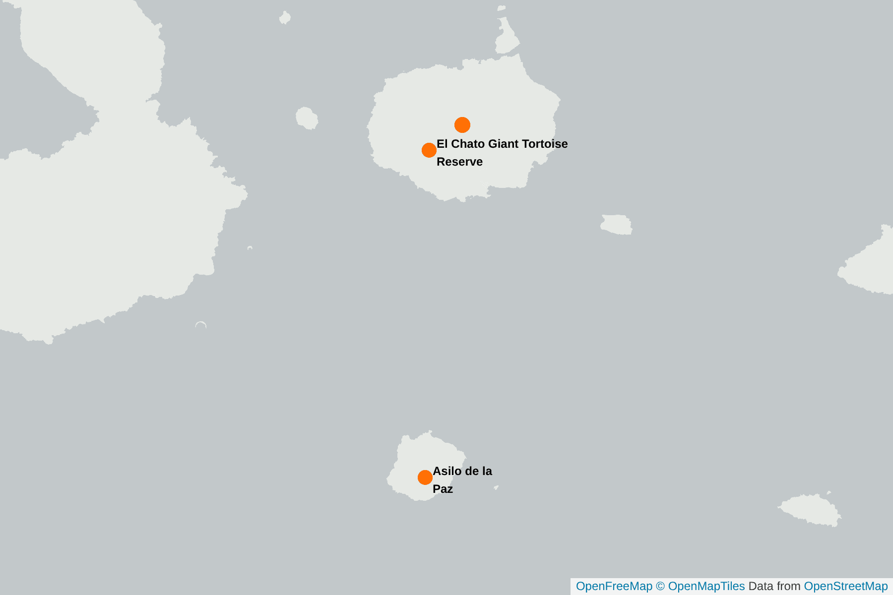 Map of Galapagos Barn Owl