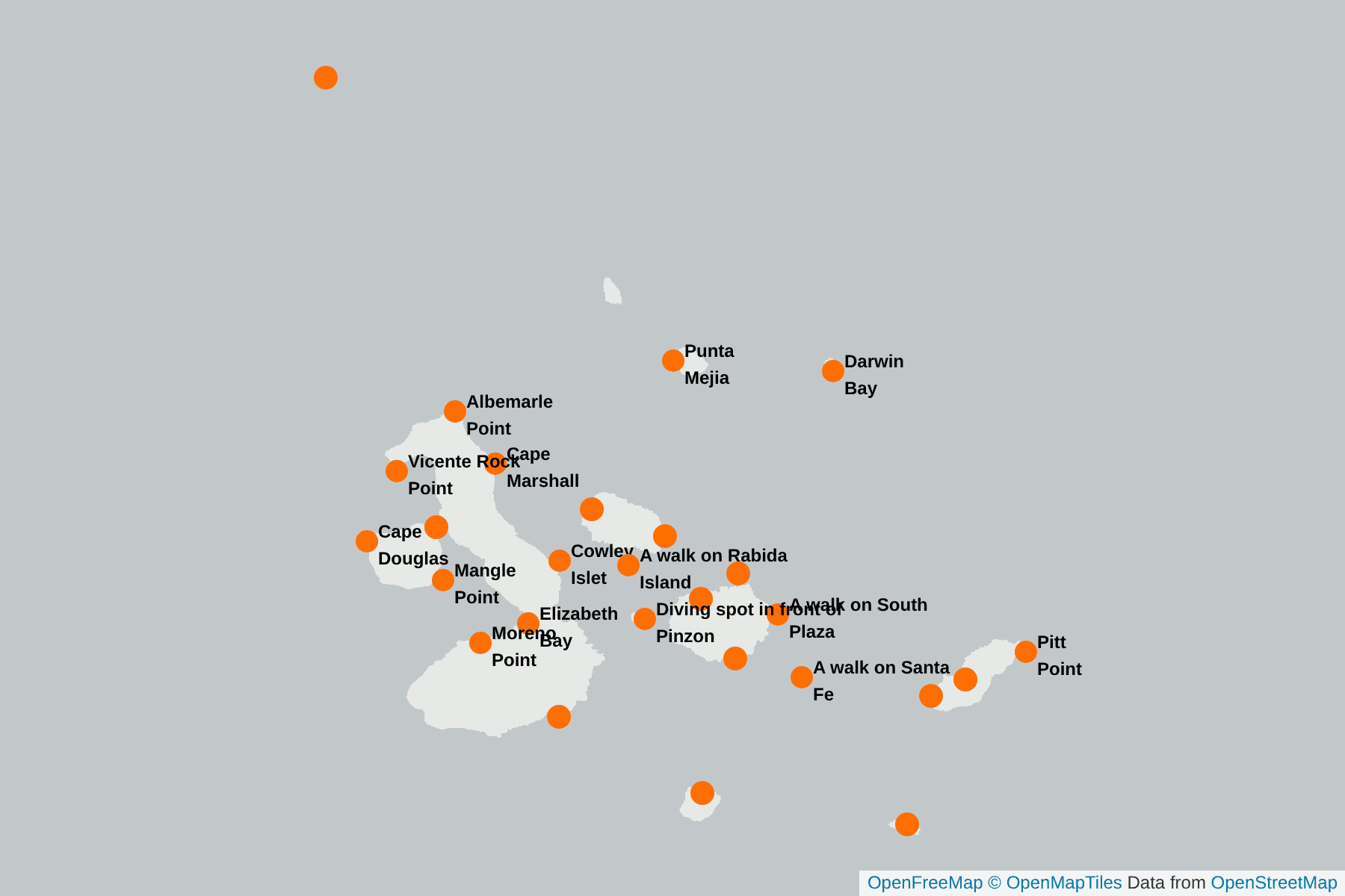 Map of Galapagos Sea Lion