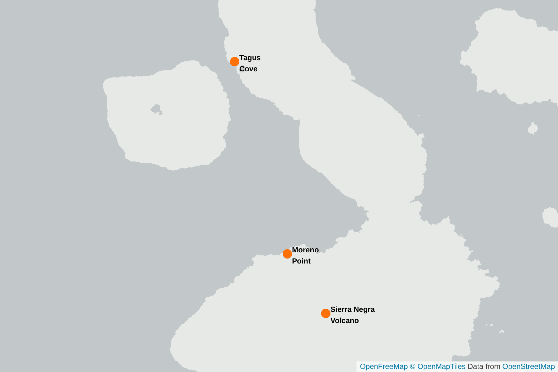 Map of Galapagos Martin