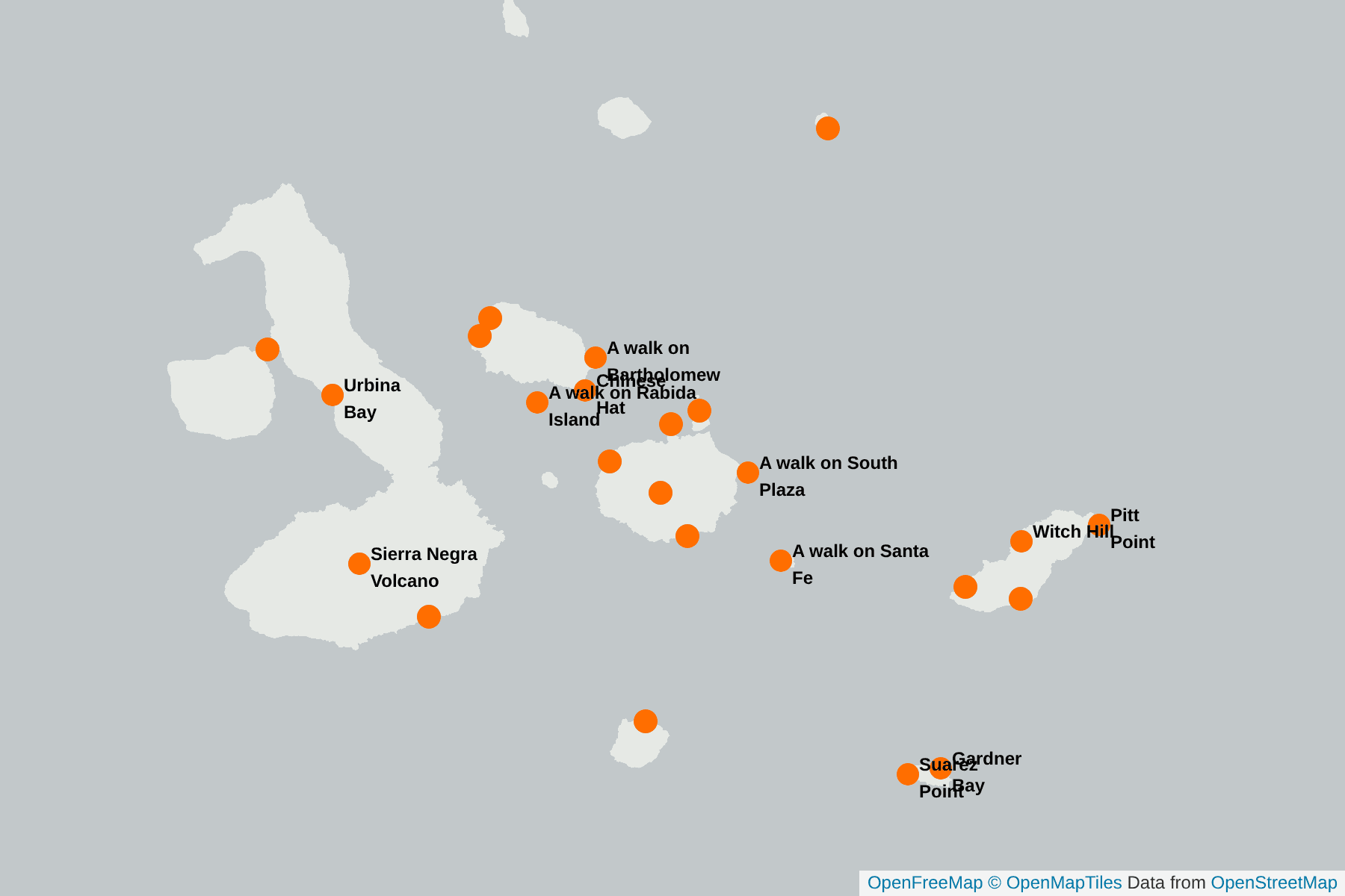 Map of Galapagos Dove