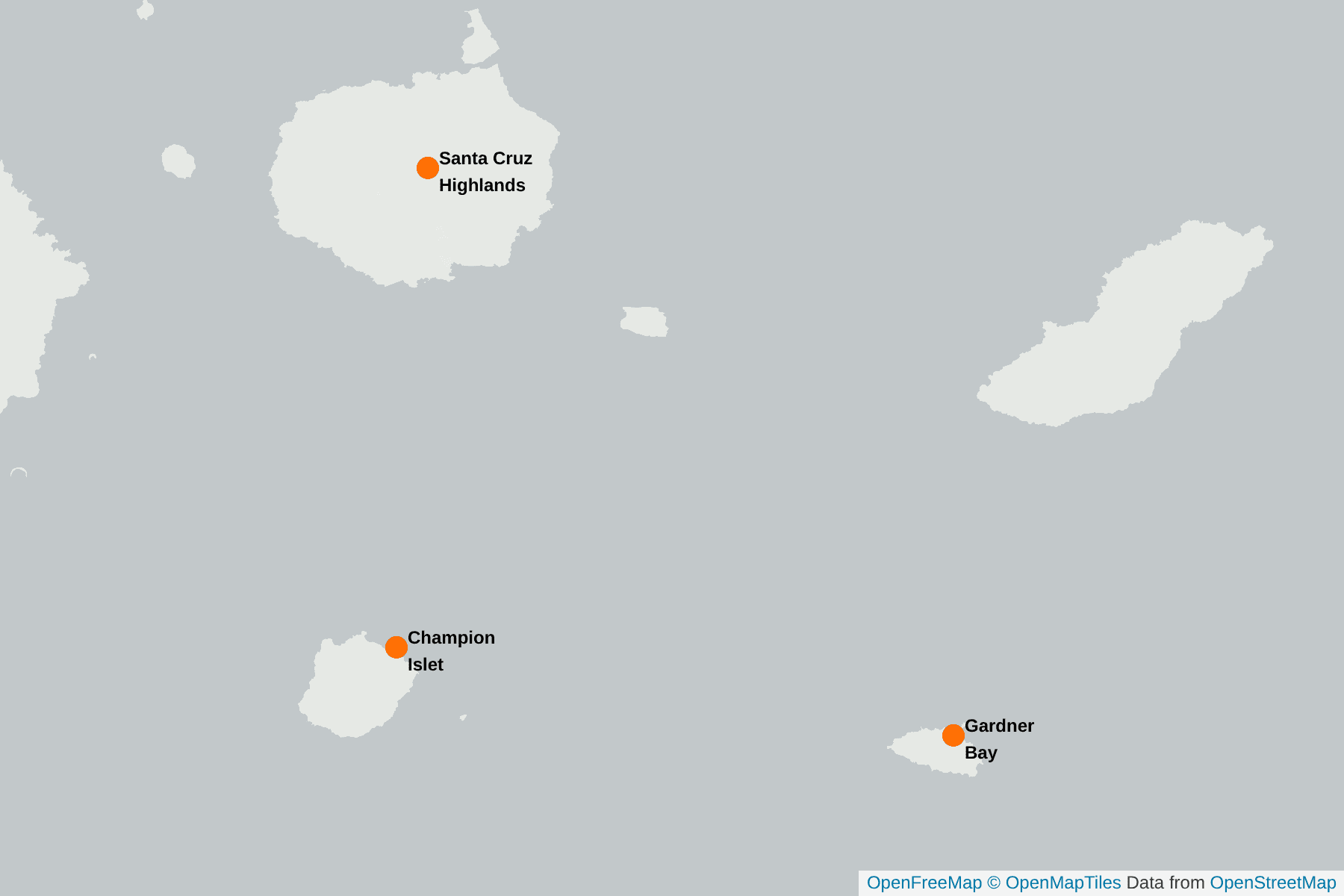 Map of Galapagos Racer Snake