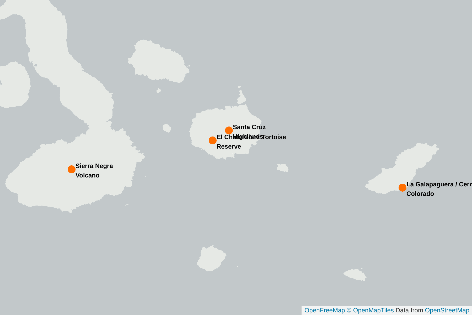 Map of Galapagos Rail