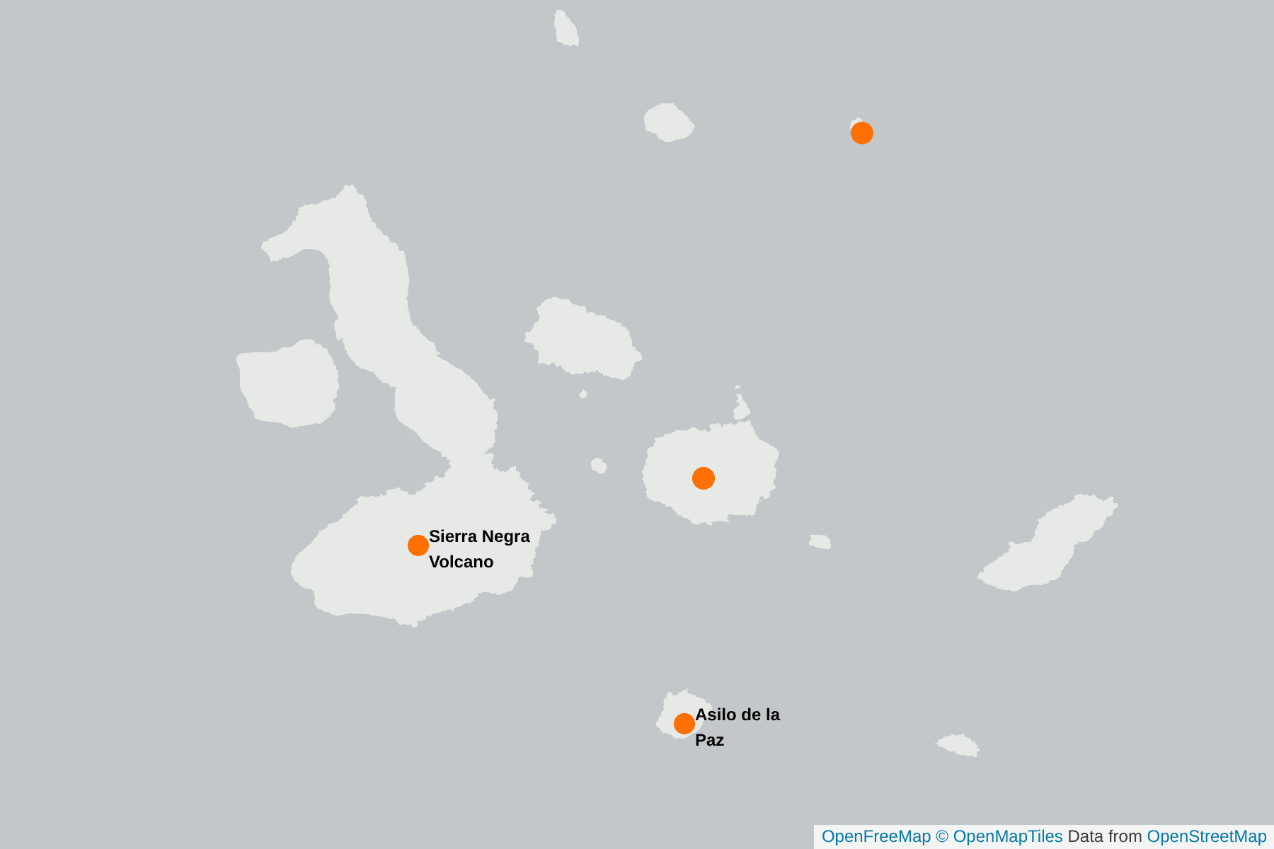 Map of Galapagos Short-eared Owl