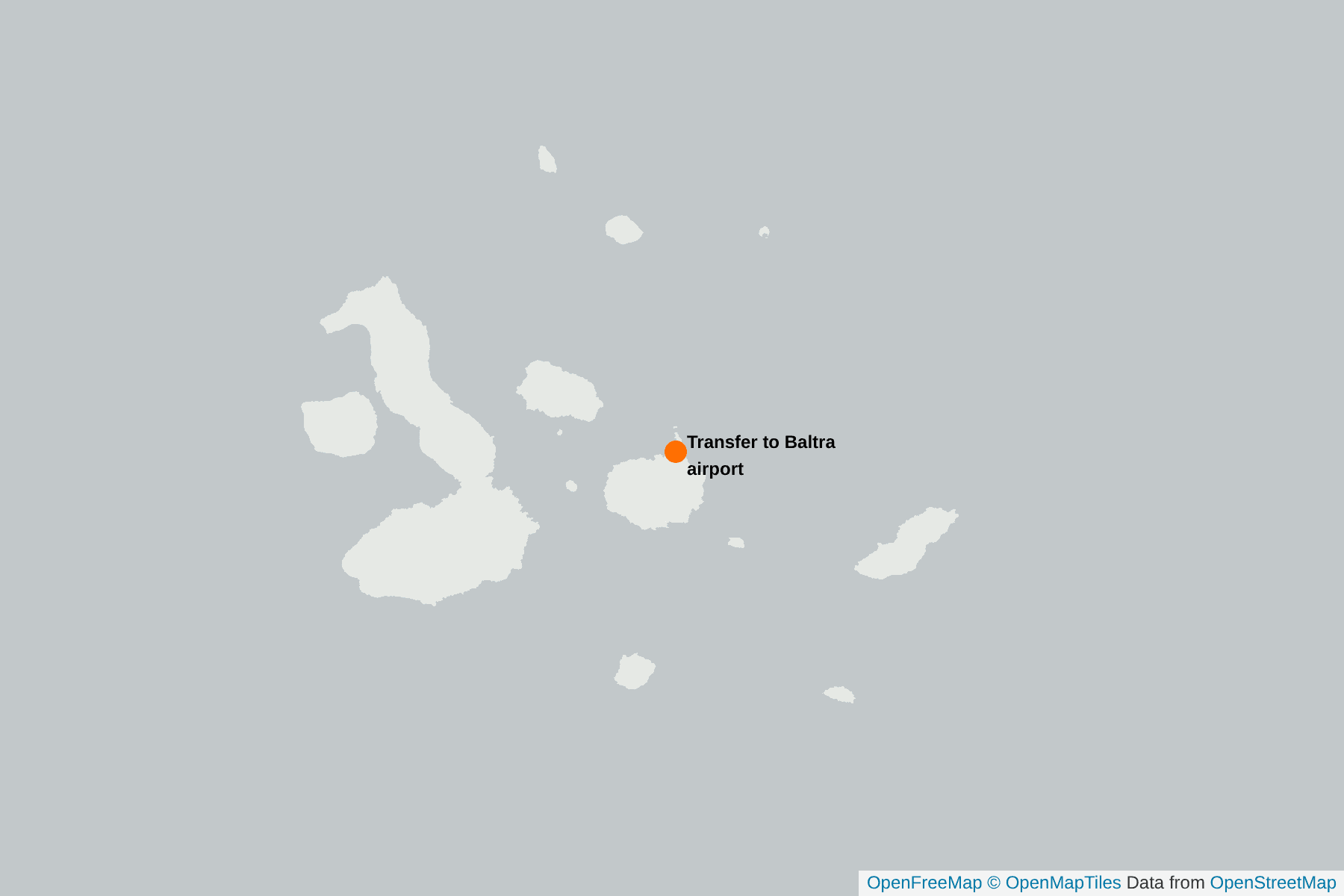 Map of Transfer to Baltra airport