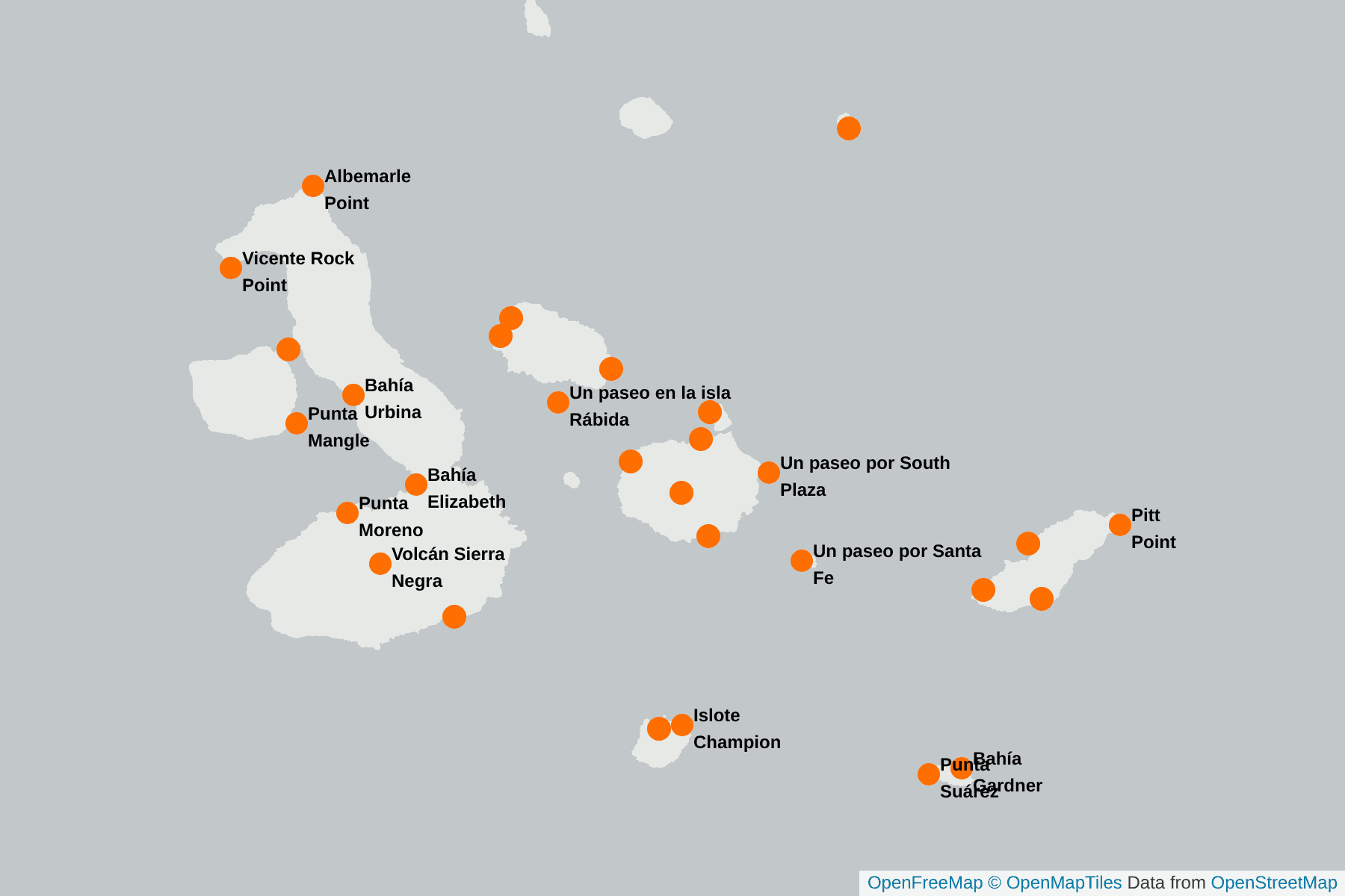 Mapa de Pinzón de Darwin