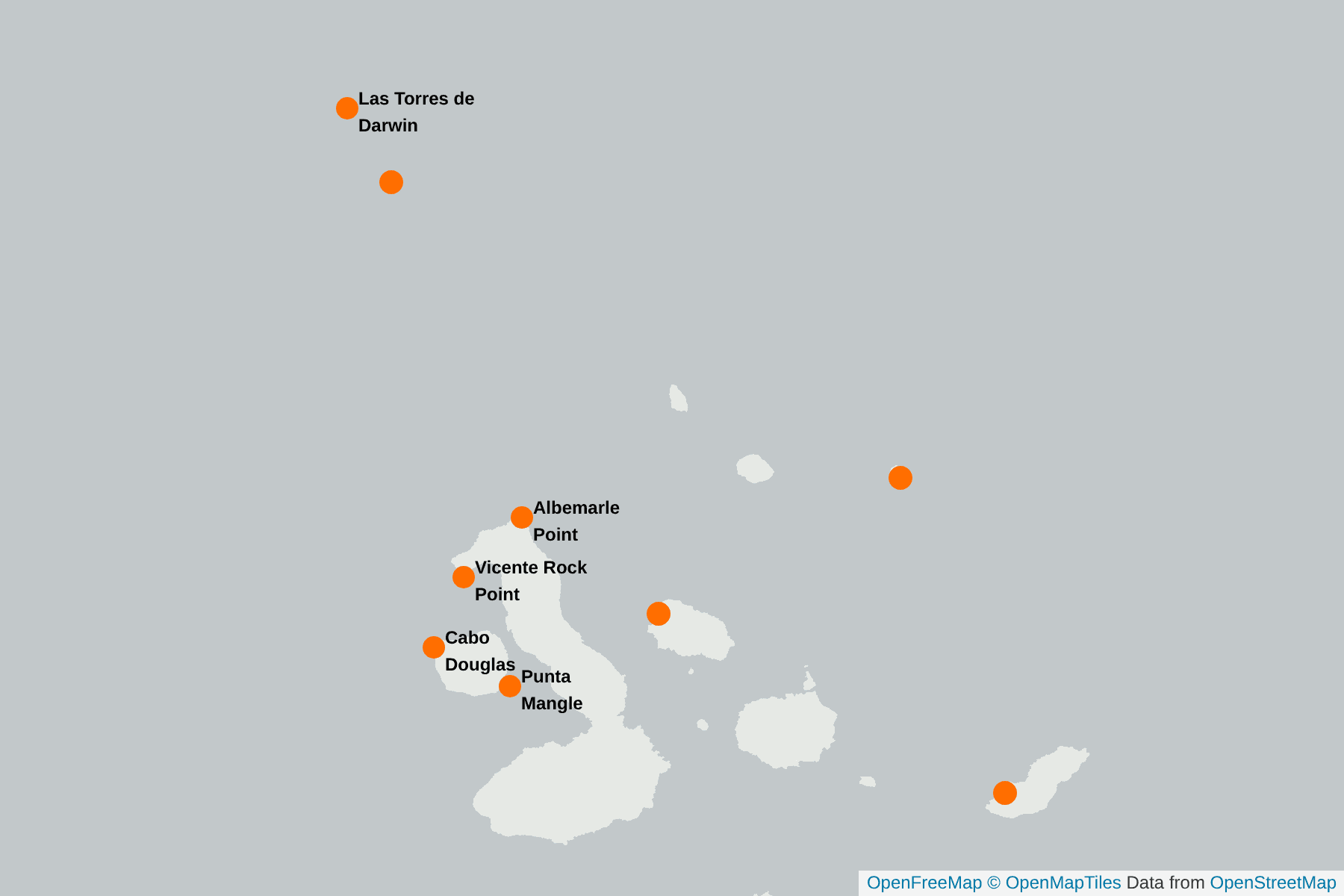 Mapa de Sello de piel de Galápagos