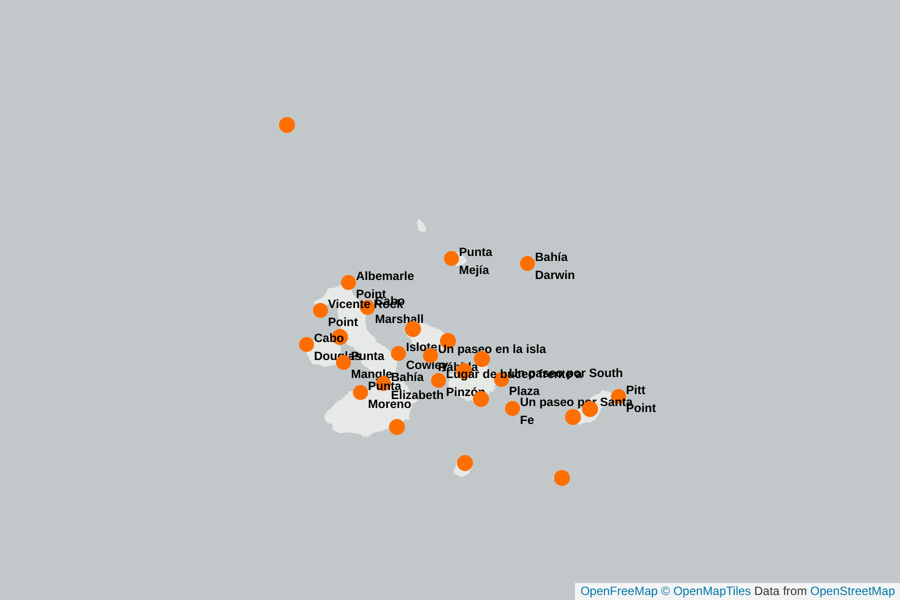 Mapa de León Marino de Galápagos