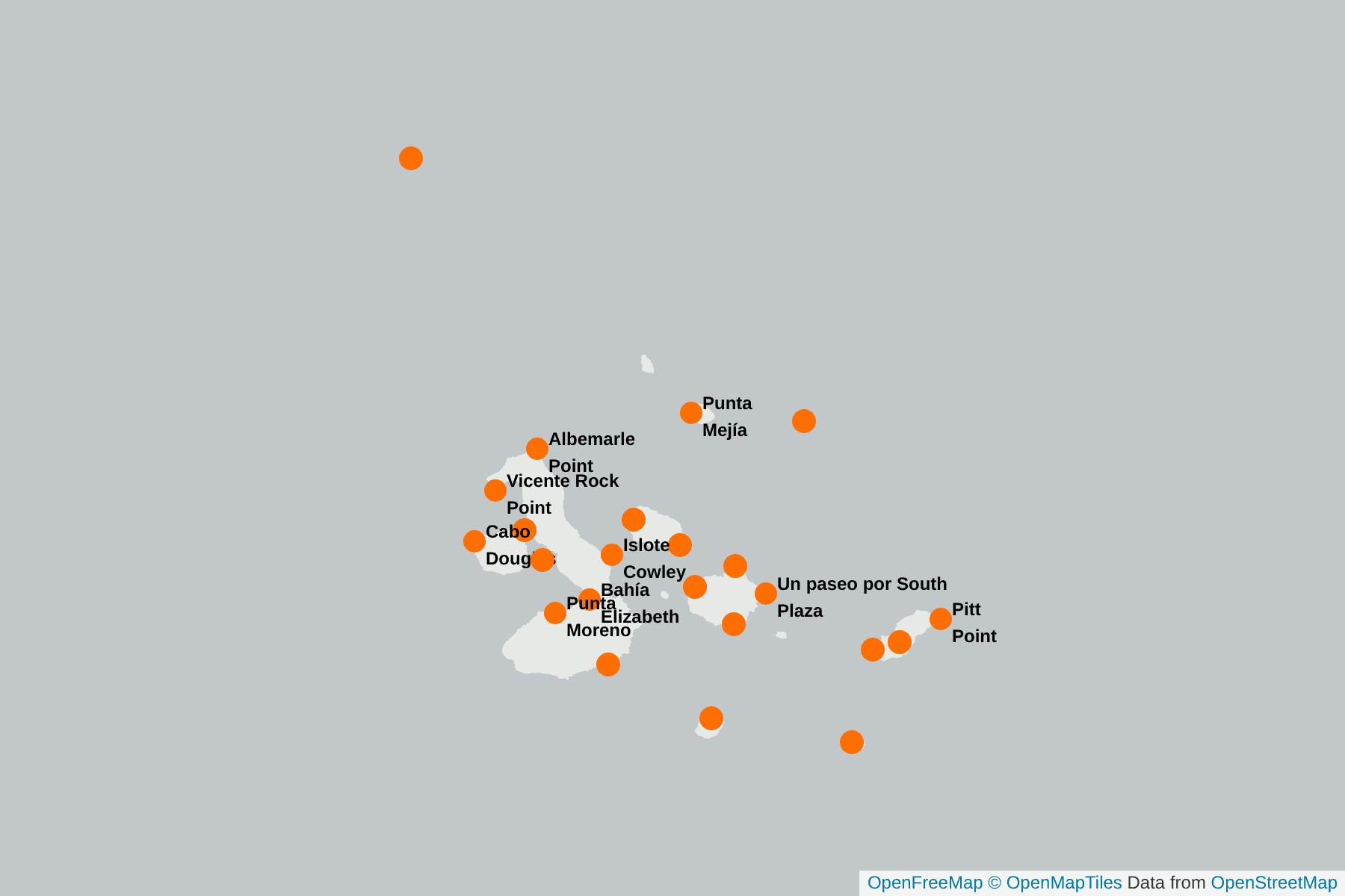 Mapa de Galapagos Iguana Marina