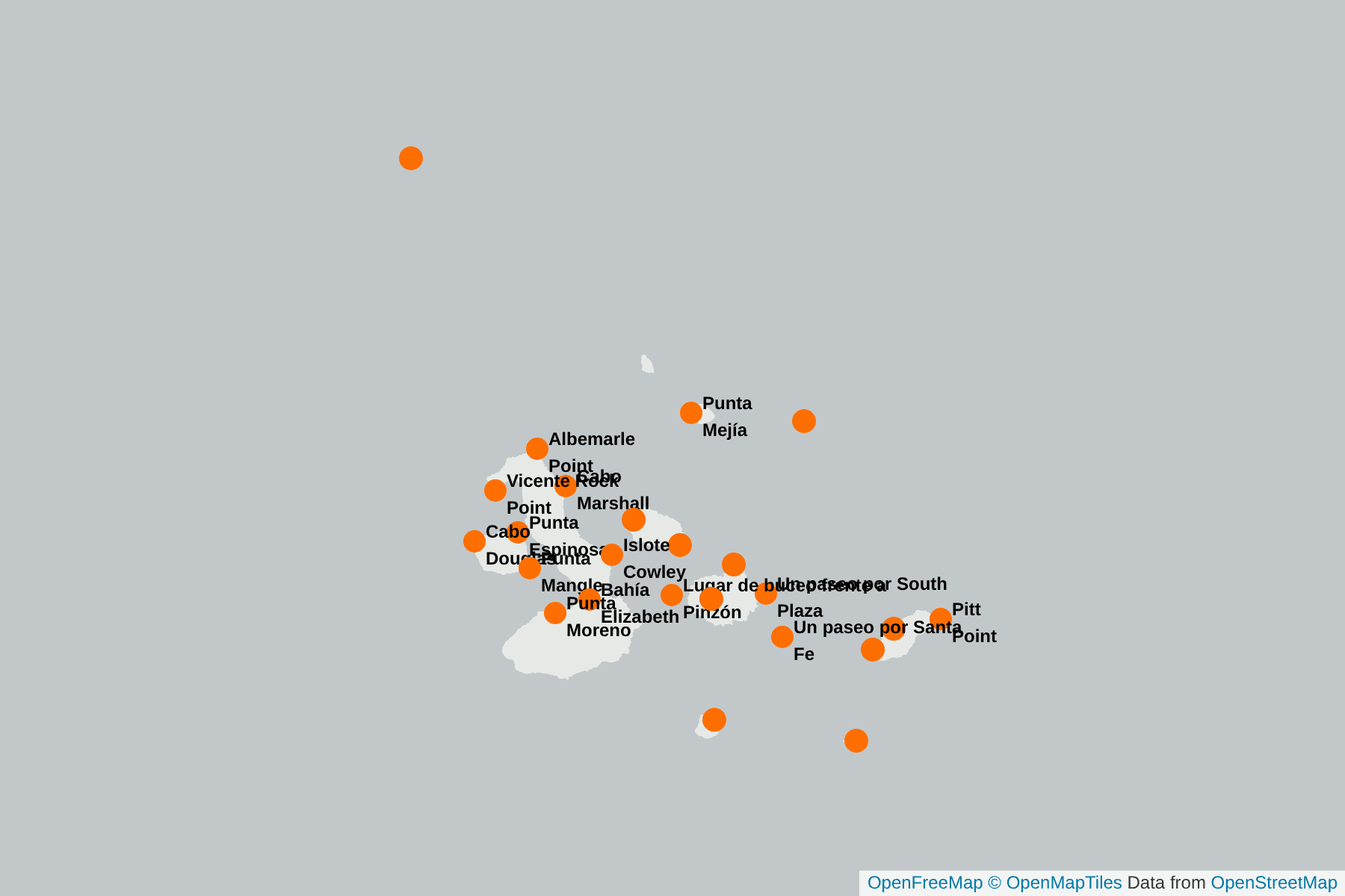 Mapa de Galápagos Petrel