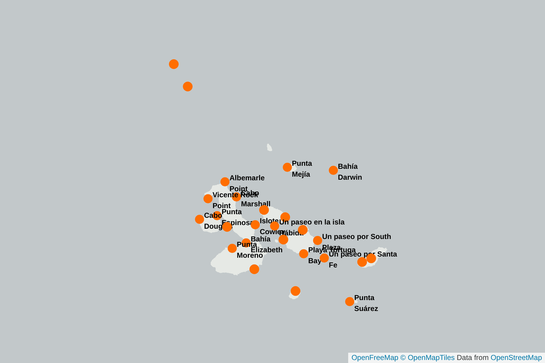 Mapa de Tortuga Verde Galápagos