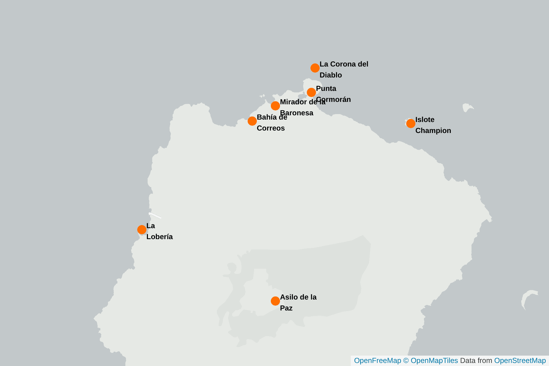 Mapa de Floreana