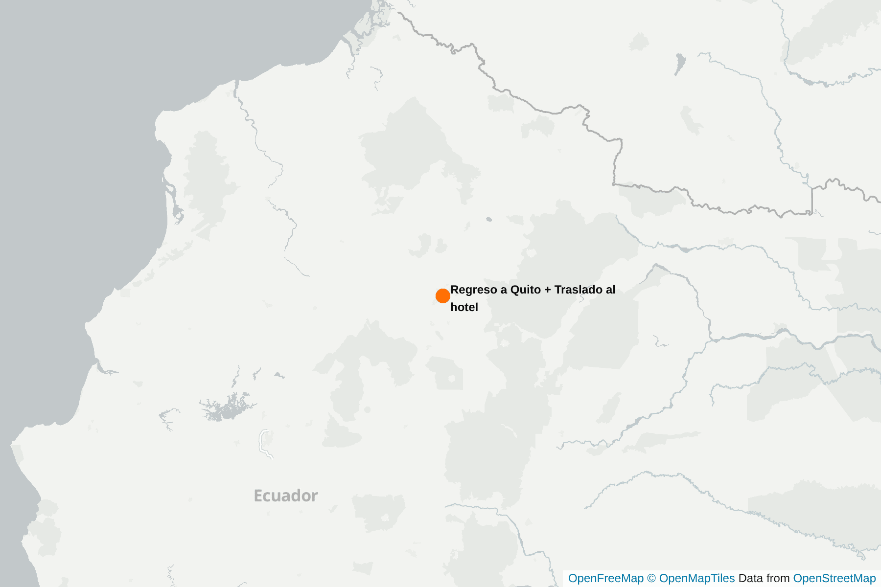 Mapa de Regreso a Quito + Traslado al hotel