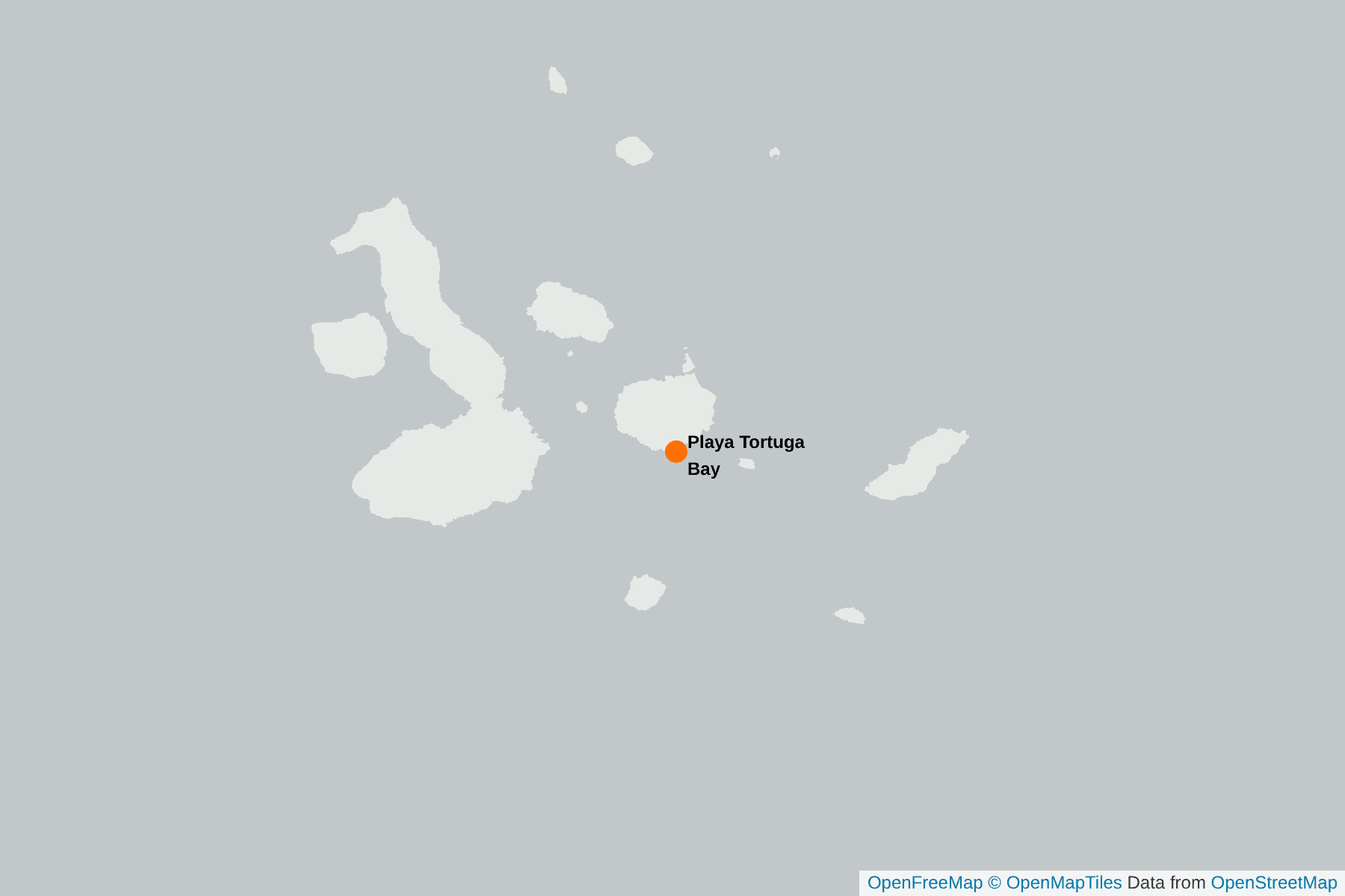 Mapa de Playa Tortuga Bay