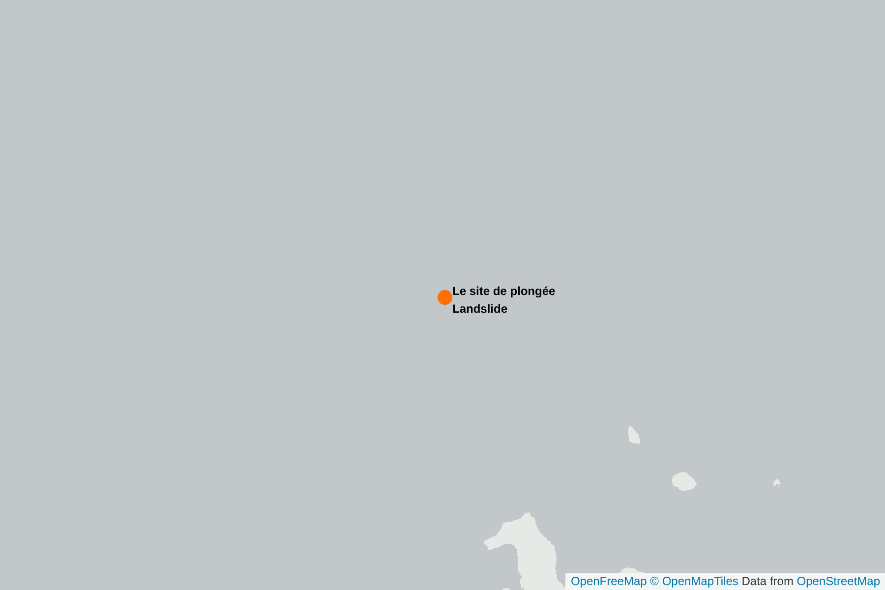 Carte de Le site de plongée Landslide