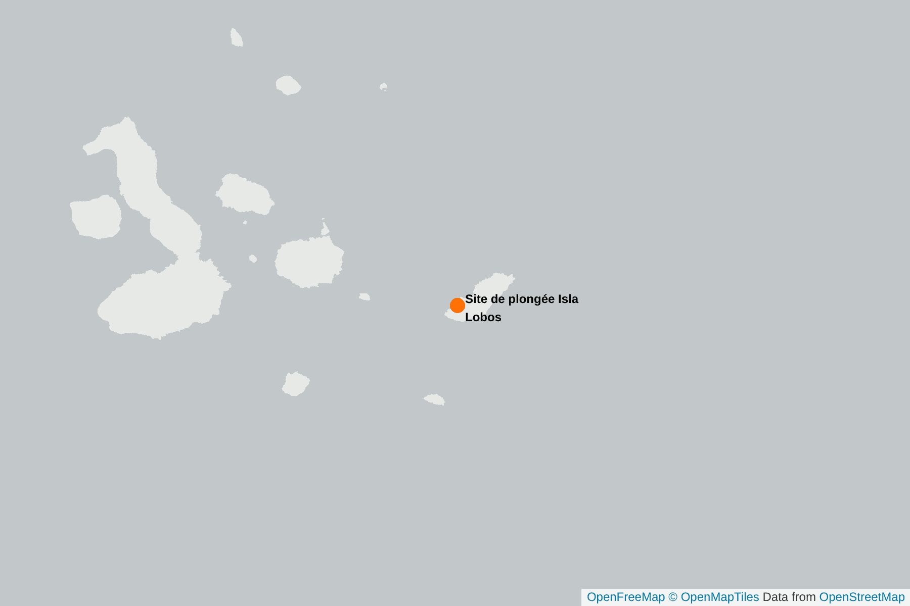 Carte de Site de plongée Isla Lobos